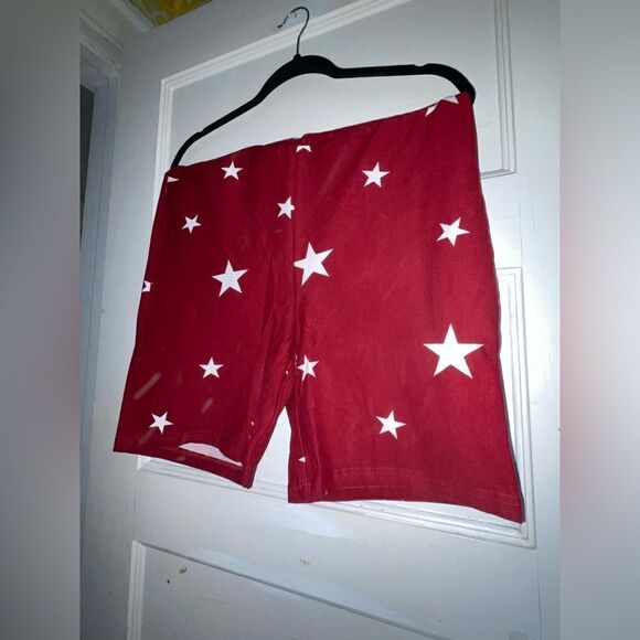 LuLaRoe 2XL Biker Shorts • Americana Collection • Red With White Stars • NWT - Picture 5 of 12